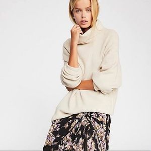 Free People Women's Softly Structured Tunic Sweater in oatmeal heather L